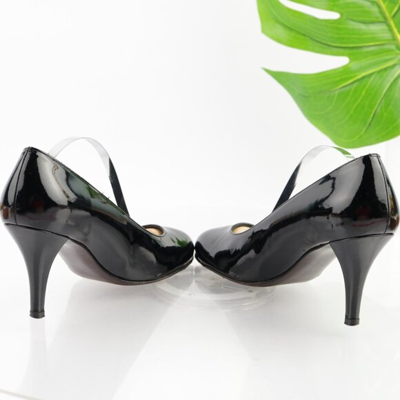 Stuart Weitzman Womens Pump Size 7.5 Black Patent Kitten Heels Retro Dress Shoe - Picture 6 of 12
